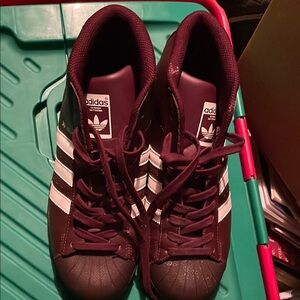Adidas Burgundy and White Sneakers